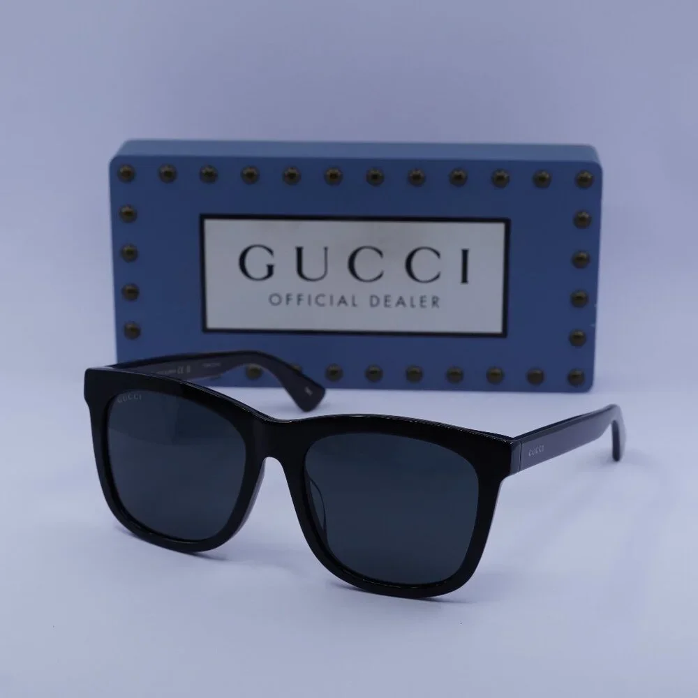 Gucci Black Frame Dark Gray Lens Square Sunglasses